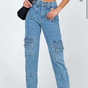 Lioness Stacey Denim Cargo Pocket Jeans